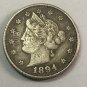 1894 United States V Five Cents Nickel Copy Coin