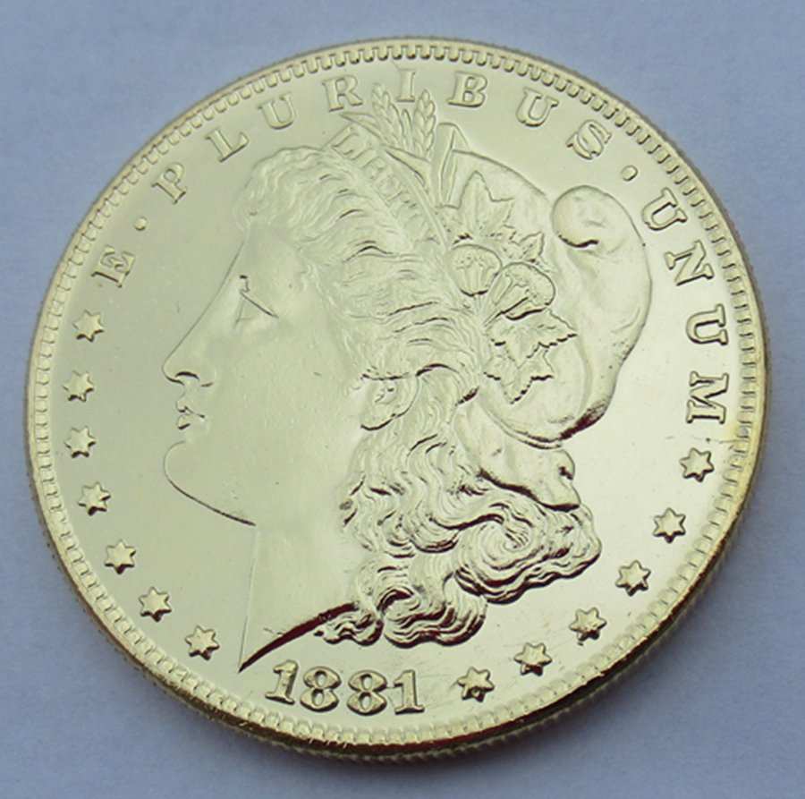 1881-CC United States Morgan One Dollar Gold Plated Copy Coin