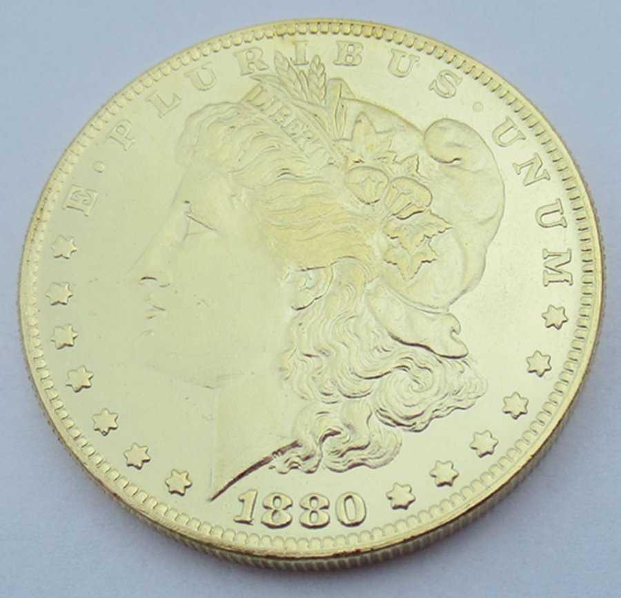 1880-CC United States Morgan One Dollar Gold Plated Copy Coin