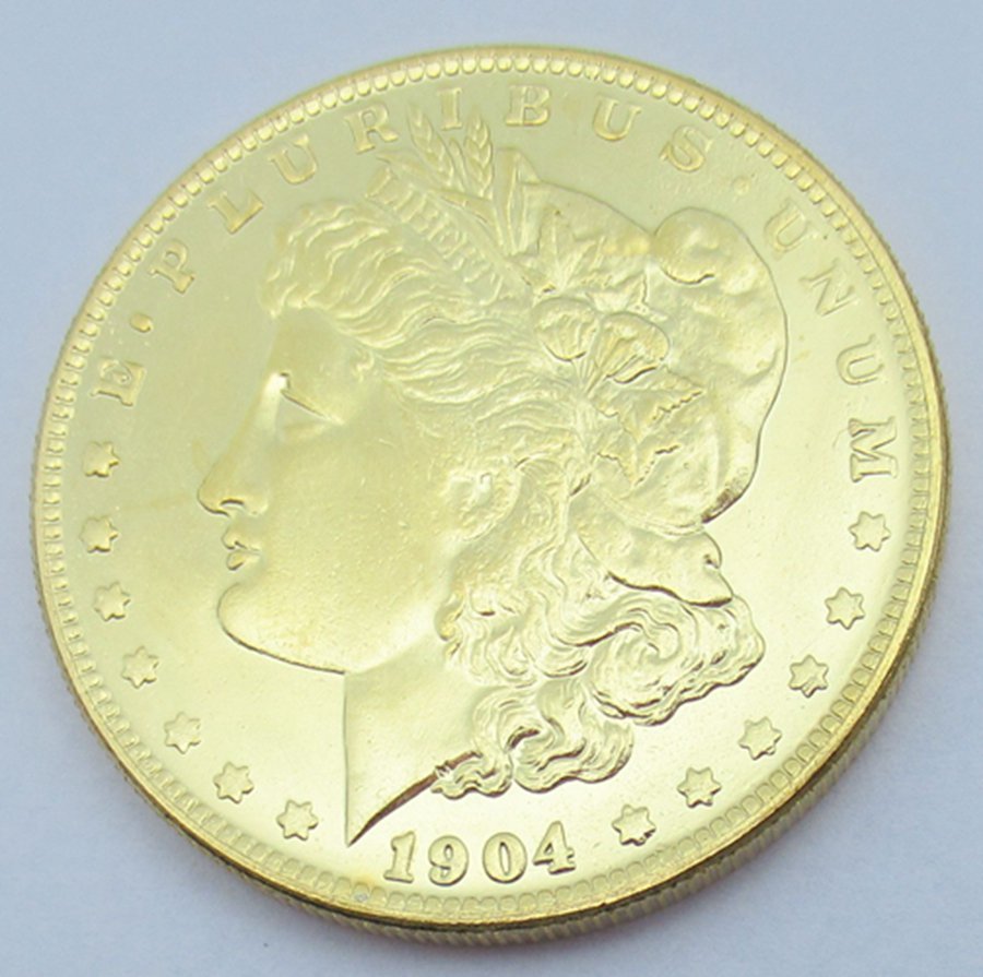 1904 United States Morgan One Dollar Gold Plated Copy Coin