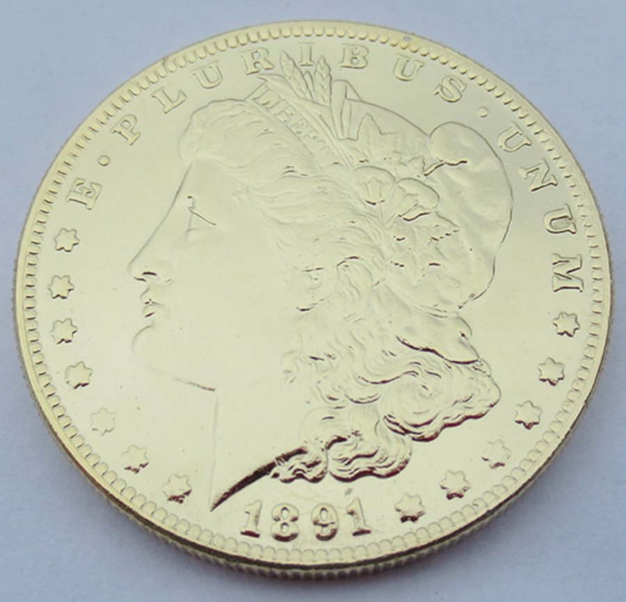 1891-CC United States Morgan One Dollar Gold Plated Copy Coin