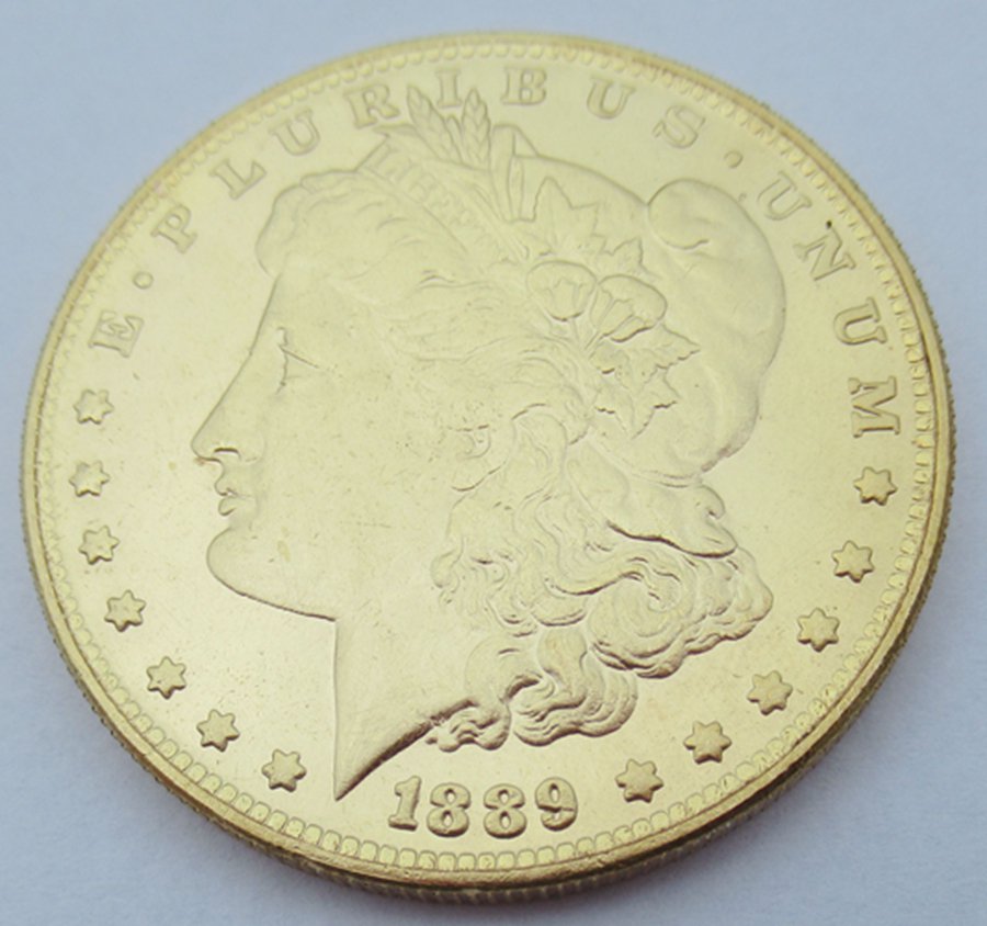 1889-CC United States Morgan One Dollar Gold Plated Copy Coin