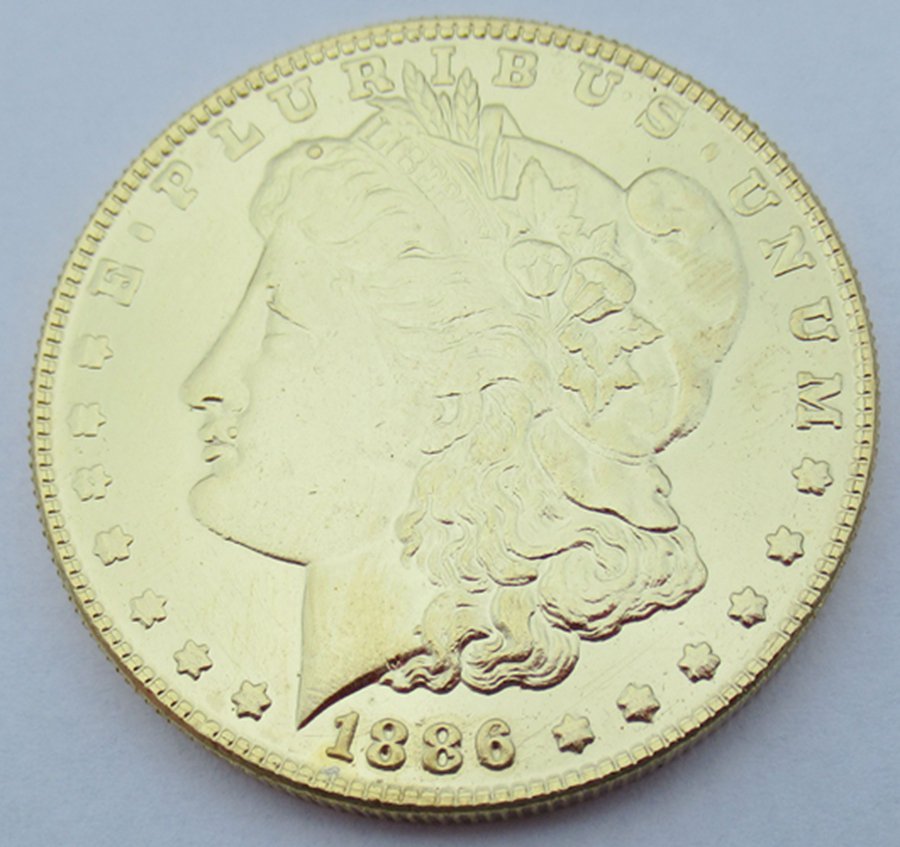 1886 United States Morgan One Dollar Gold Plated Copy Coin