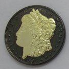 1897 United States Black Ruthenium Morgan Dollar 2 Sided Gold Plated Copy Coin