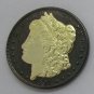1897 United States Black Ruthenium Morgan Dollar 2 Sided Gold Plated Copy Coin