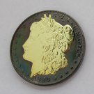 1886 United States Black Ruthenium Morgan Dollar 2 Sided Gold Plated Copy Coin