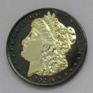 1902 United States Black Ruthenium Morgan Dollar 2 Sided Gold Plated Copy Coin