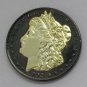 1902 United States Black Ruthenium Morgan Dollar 2 Sided Gold Plated Copy Coin