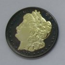 1893-S United States Black Ruthenium Morgan Dollar 2 Sided Gold Plated Copy Coin