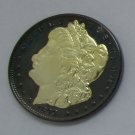 1893-CC United States Black Ruthenium Morgan Dollar 2 Sided Gold Plated Copy Coin