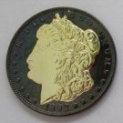 1892-CC United States Black Ruthenium Morgan Dollar 2 Sided Gold Plated Copy Coin