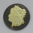 1884-CC United States Black Ruthenium Morgan Dollar 2 Sided Gold Plated Copy Coin