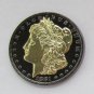 1881-CC United States Black Ruthenium Morgan Dollar 2 Sided Gold Plated Copy Coin