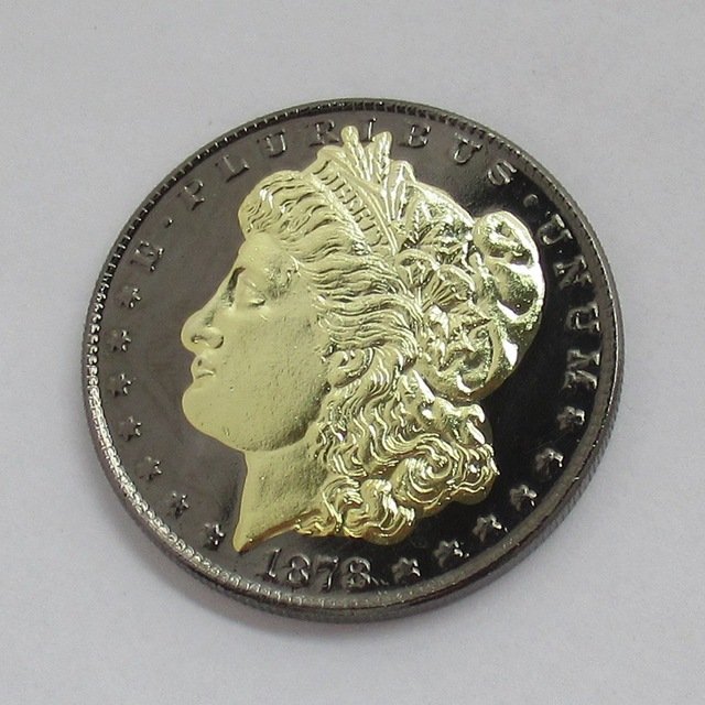 1878-CC United States Black Ruthenium Morgan Dollar 2 Sided Gold Plated Copy Coin