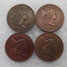 4Pcs 1794/1795/1796/1797 US Flowing Hair Half Cent Copper Copy Coin