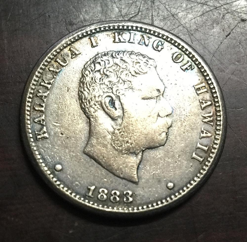 1883 HAWAII 1/4 Dollar - Kalakaua I Silver Plated Dollar Copy Coin