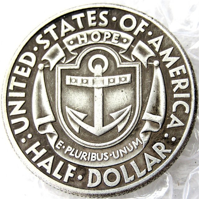 US 1936 S Rhode Island Silver Plated Commemorative Half Dollar Copy Coins  For Collection