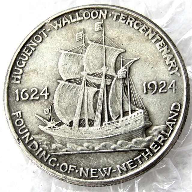 USA 1924 Huguenot Walloon Tercentenary Commemorative Half Dollar Copy Coins  For Collection