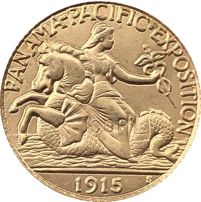 USA 1915 Panama Pacific Exposition Gold 2 1/2 Dollar Copy Coins  For Collection