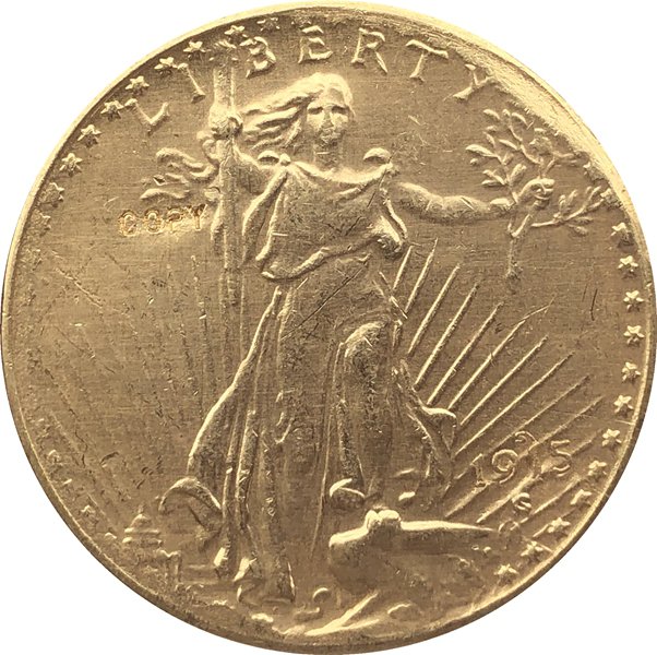 US 1915-S Saint Gaudens $20 Twenty Dollars Gold Copy Coin  For Collection
