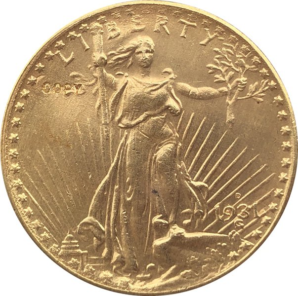 US 1931-D Saint Gaudens $20 Twenty Dollars Gold Copy Coin  For Collection