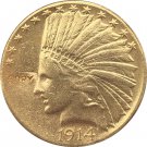 US 1914-S Indian Head Half Eagle $10 Ten Dollars Gold Copy Coin  For Collection