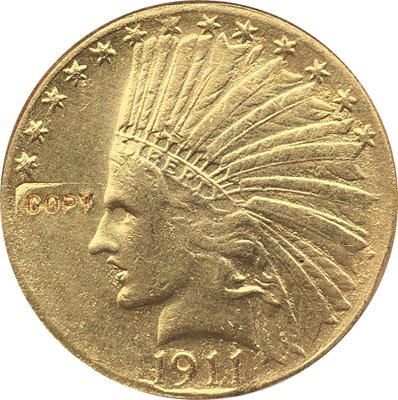 US 1911-D Indian Head Half Eagle $10 Ten Dollars Gold Copy Coin  For Collection