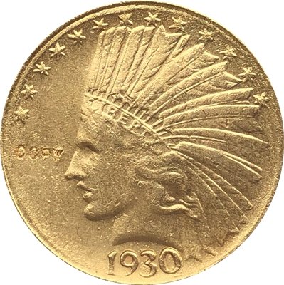 US 1930-S Indian Head Half Eagle $10 Ten Dollars Gold Copy Coin  For Collection