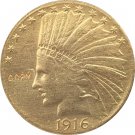 US 1916-S Indian Head Half Eagle $10 Ten Dollars Gold Copy Coin  For Collection