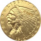 US 1915-S Indian Half Eagle $5 Five Dollars Gold Copy Coin For Collection US 1915-S Indian Half Eagle $5 Five Dollars Gold Copy Coin For Collection