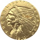 US 1910-S Indian Half Eagle $5 Five Dollars Gold Copy Coin For Collection US 1910-S Indian Half Eagle $5 Five Dollars Gold Copy Coin For Collection