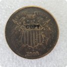 US 1868 2C Two Cent Piece Copy Coin  For Collection