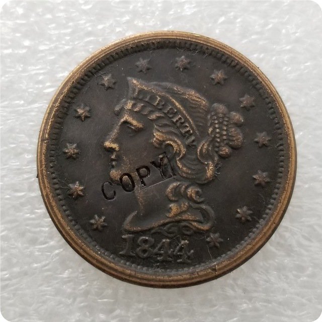 US 1844 Braided Hair Large Cent Copy Coin  For Collection