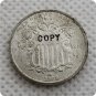 US 1869 Shield Nickel 5C Five Cent No Rays Copy Coin For Collection
