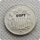 US 1870 Shield Nickel 5C Five Cent No Rays Copy Coin For Collection US 1870 Shield Nickel 5C Five Cent No Rays Copy Coin For Collection