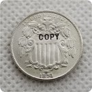 US 1874 Shield Nickel 5C Five Cent No Rays Copy Coin For Collection US 1874 Shield Nickel 5C Five Cent No Rays Copy Coin For Collection