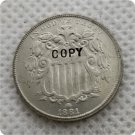US 1881 Shield Nickel 5C Five Cent No Rays Copy Coin For Collection US 1881 Shield Nickel 5C Five Cent No Rays Copy Coin For Collection