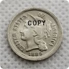 1883 US 3C Three Cent Nickel Copy Coin 1883 US 3C Three Cent Nickel Copy Coin