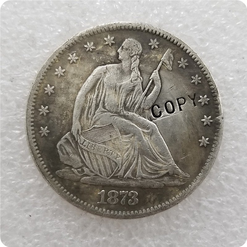US 1873 Seated Liberty Half Dollar Copy Coin  For Collection