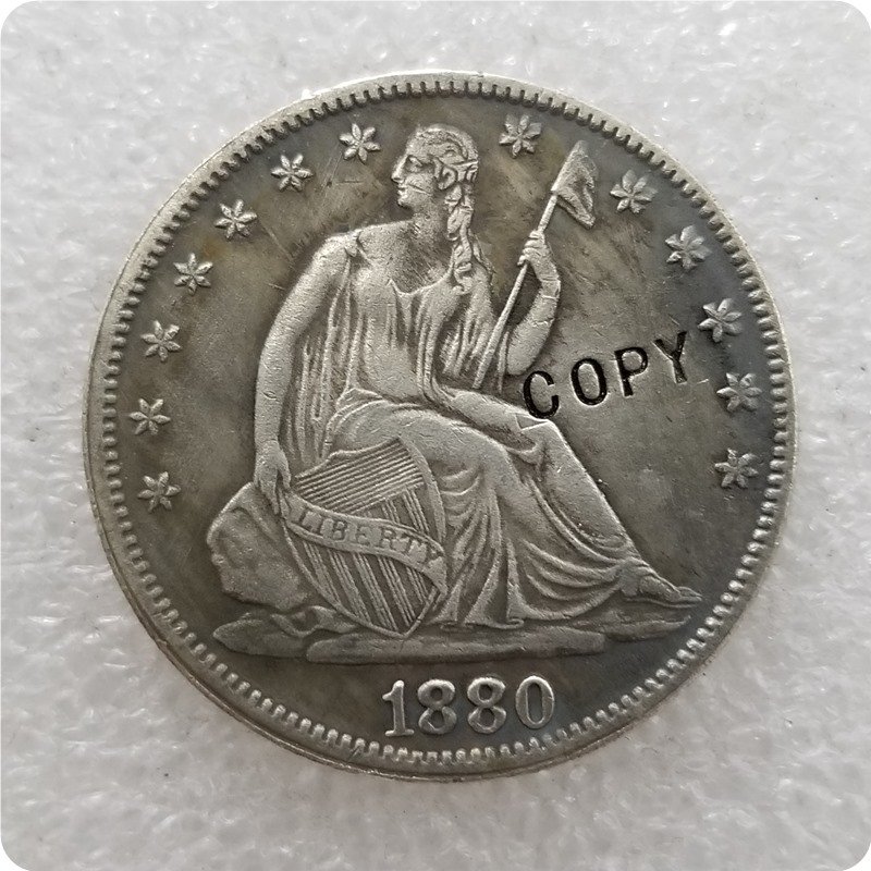 US 1880 Seated Liberty Half Dollar Copy Coin  For Collection