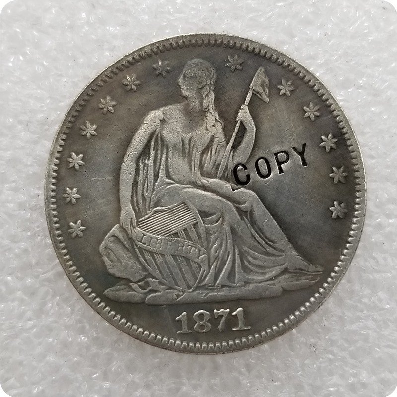 US 1871-CC Seated Liberty Half Dollar Copy Coin  For Collection