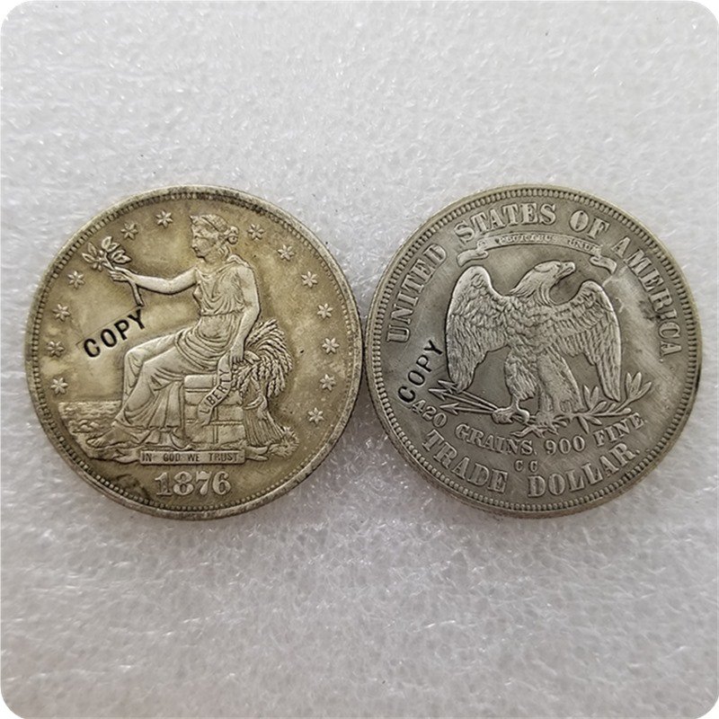 US 1876-CC Seated Liberty Trade Dollar Copy Coin  For Collection
