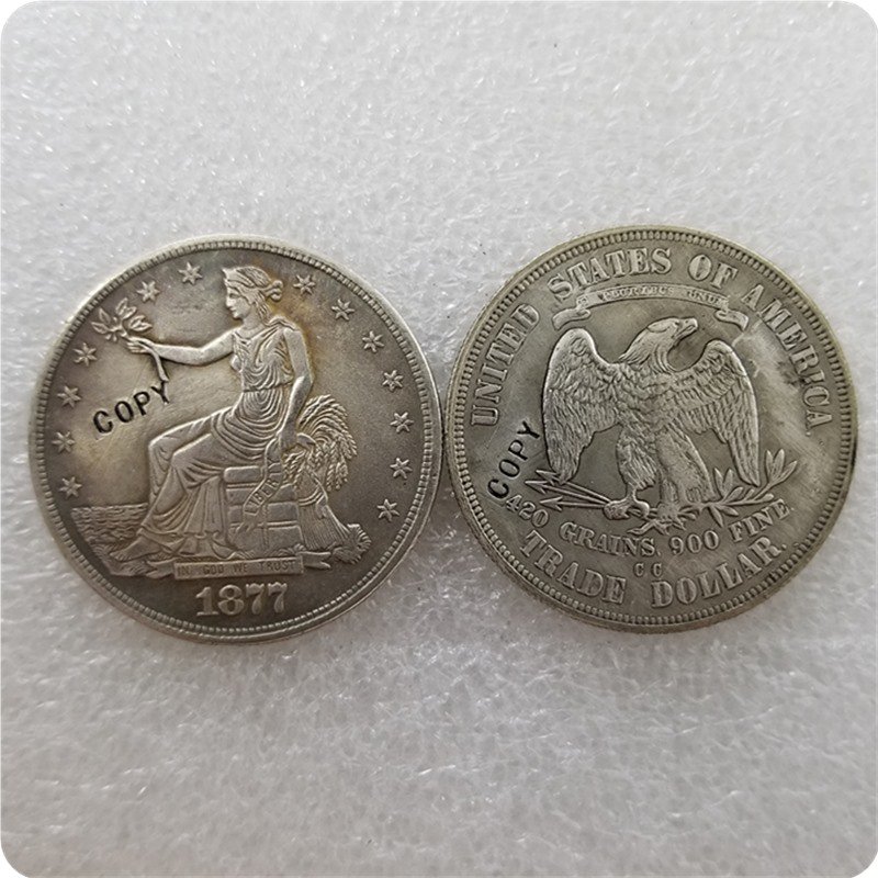 US 1877-CC Seated Liberty Trade Dollar Copy Coin  For Collection