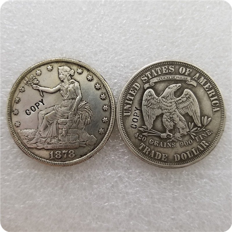 US 1878 Seated Liberty Trade Dollar Copy Coin  For Collection