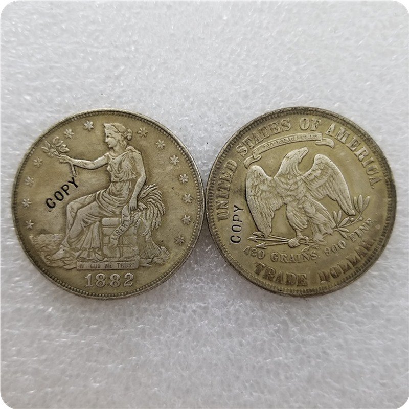 US 1882 Seated Liberty Trade Dollar Copy Coin  For Collection