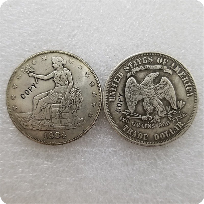 US 1884 Seated Liberty Trade Dollar Copy Coin  For Collection