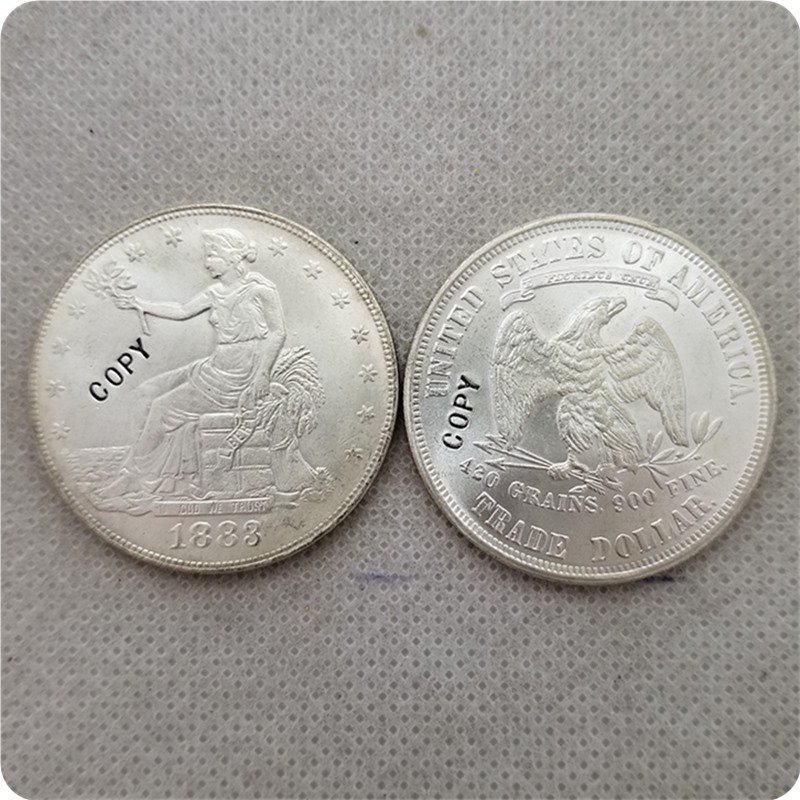 US 1883 UNC Silver Seated Liberty Trade Dollar Copy Coin  For Collection