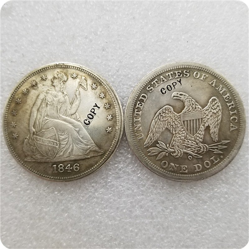US 1846-O Seated Liberty One Dollar Copy Coin  For Collection