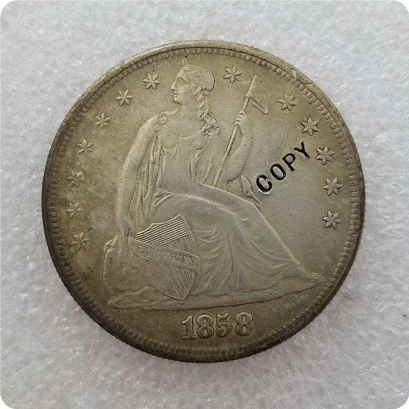 US 1858 Seated Liberty One Dollar Copy Coin  For Collection