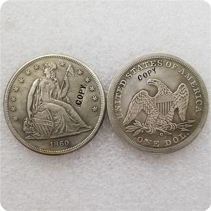 US 1860-O Seated Liberty One Dollar Copy Coin  For Collection